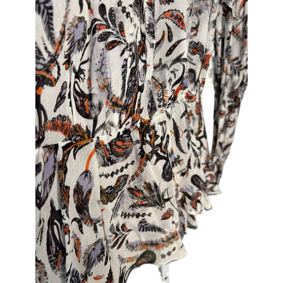 IRO New Voodoo Multicolor Long Sleeve Viscose Blouse Size 38 - Picture 3 of 10